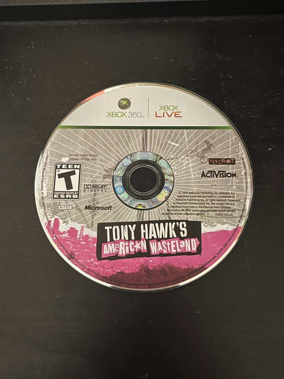Tony Hawk's American Wasteland Disc Only Xbox 360 Pro Skate