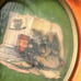 Vintage Victorian Small Oval Deep Cherry Convex Bubble Frame Pop Up Girl Art