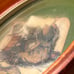Vintage Victorian Small Oval Deep Cherry Convex Bubble Frame Pop Up Girl Art