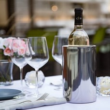 Two Stainless Steel Wine Bottle Chiller Buckets