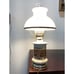 Vintage hurricane Electric Table Lamp With White Ribbed Glass Shade Paisley Rare