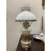 Vintage hurricane Electric Table Lamp With White Ribbed Glass Shade Paisley Rare
