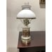 Vintage hurricane Electric Table Lamp With White Ribbed Glass Shade Paisley Rare