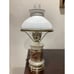 Vintage hurricane Electric Table Lamp With White Ribbed Glass Shade Paisley Rare