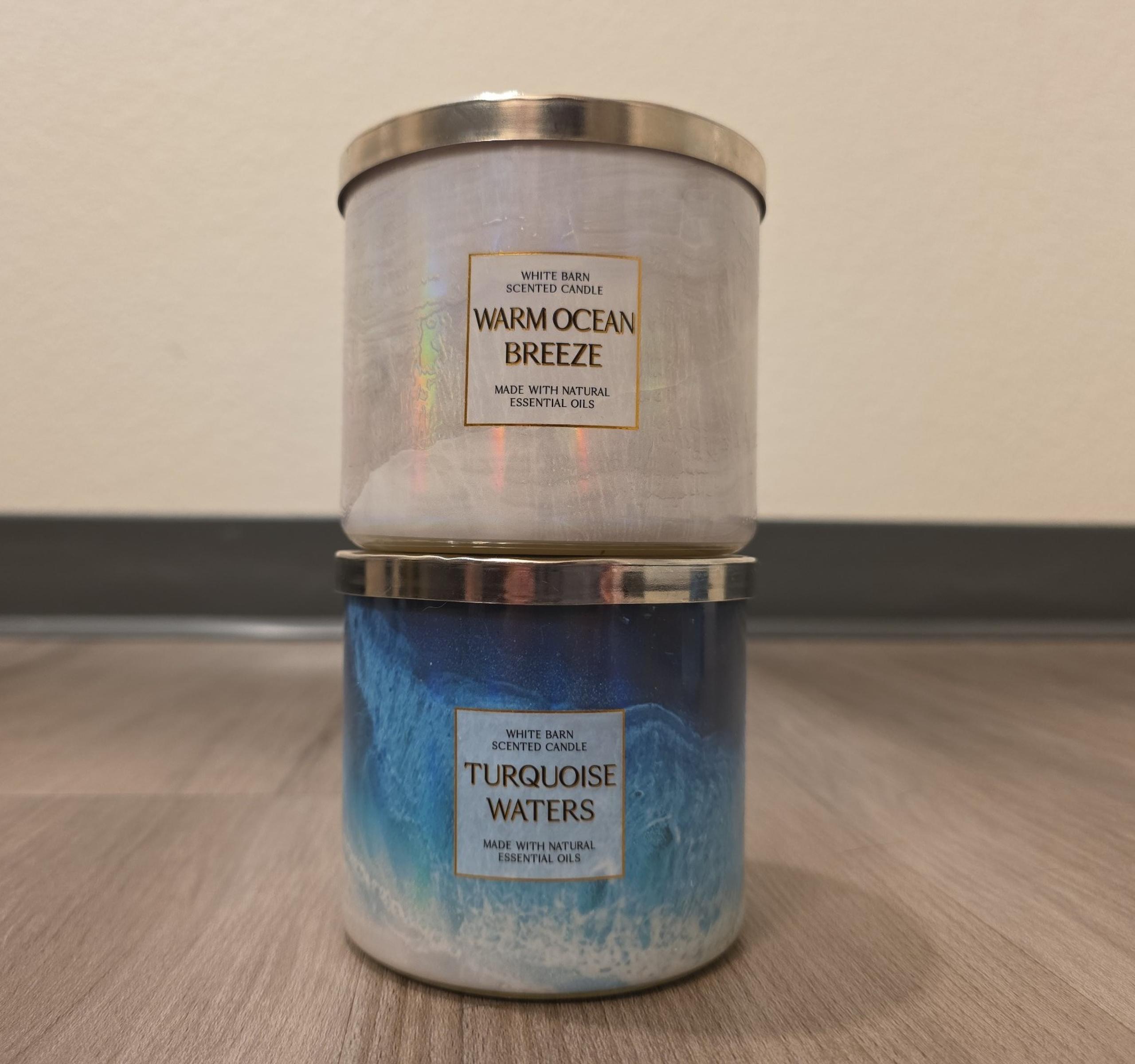 Bath And Body Works Candle Bundle~ Turquoise Waters + Warm Ocean Breeze