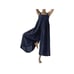 NEW Oversized Cotton Sleeveless Cotton Jumpsuit Adjustable Straps L Navy Blue