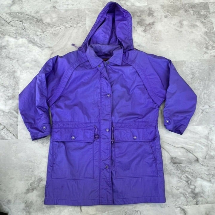 Vintage Pacific Trail Womens Nylon Hooded Windbreaker Jacket Size Medium M