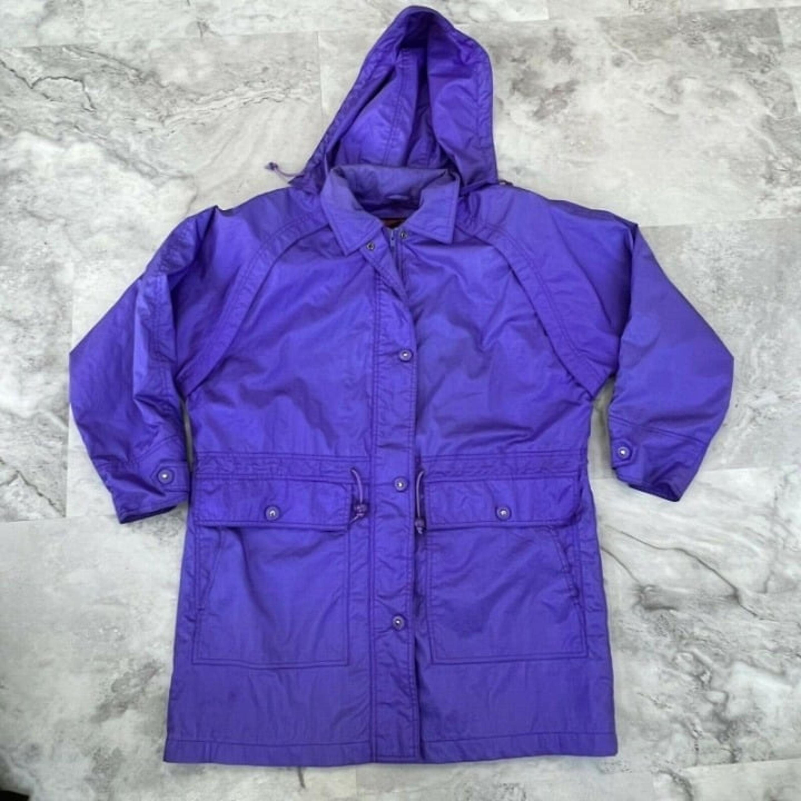 Vintage Pacific Trail Womens Nylon Hooded Windbreaker Jacket Size Medium M