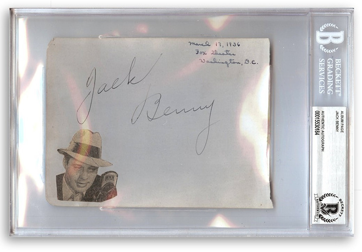 Jack Benny Signed Autographed Album Page Legendary Comic BAS 0184