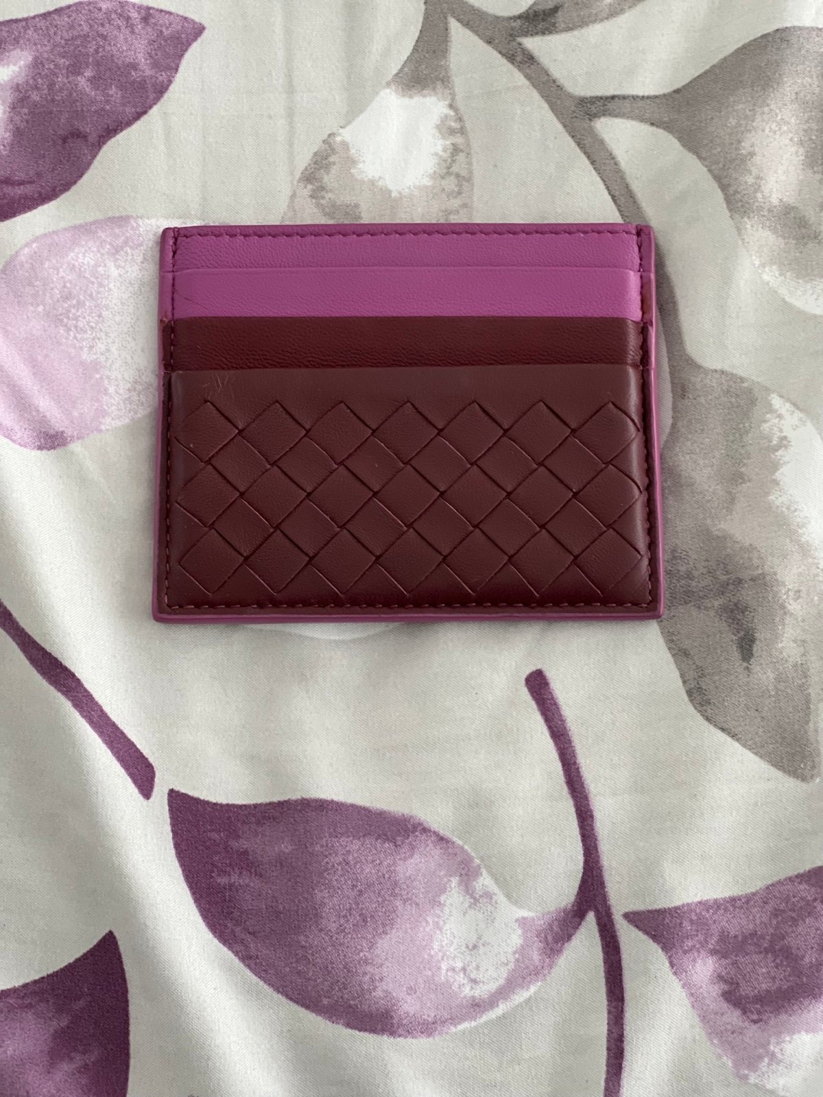 Bottega Venetia Intrecciato color block card holder