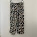 RACHEL ZOE Tropical Leaf Print Linen Blend Wide Leg Cropped Pants Large