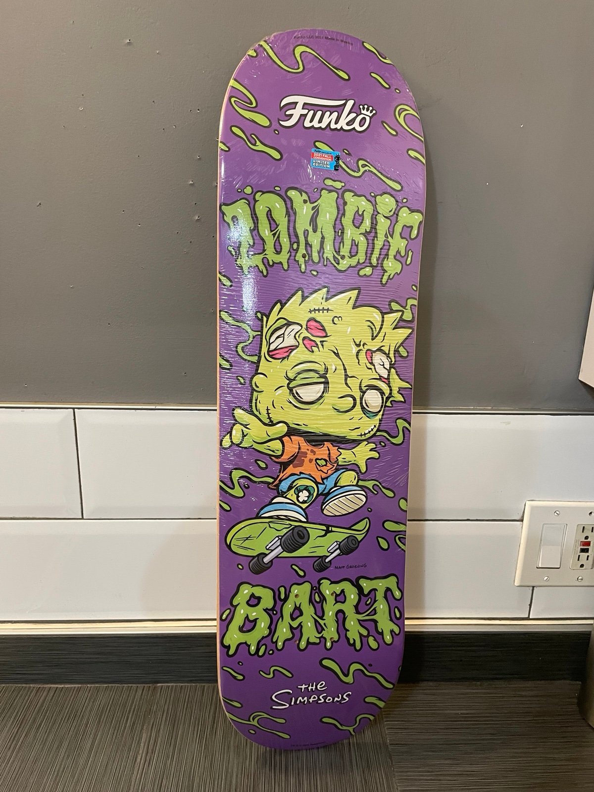 Funko - The Simpsons: Zombie Bart Skateboard Deck NYCC 2021 Limited Edition