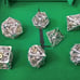 Metal Hollow DND Dice Set with Dragon Motifs Dungeon Dragon MTG RPG Table Games