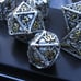 Metal Hollow DND Dice Set with Dragon Motifs Dungeon Dragon MTG RPG Table Games