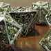 Metal Hollow DND Dice Set with Dragon Motifs Dungeon Dragon MTG RPG Table Games