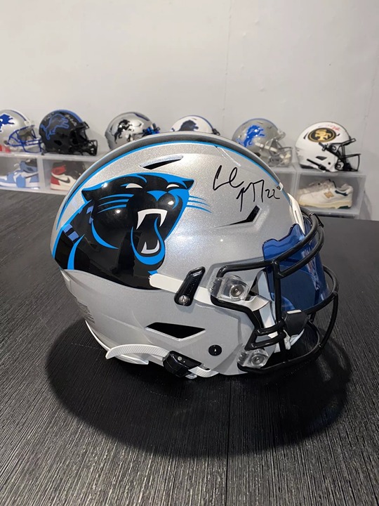 PANTHERS CHRISTIAN McCAFFREY SIGNED AUTHENTIC RIDDELL SPEEDFLEX FULL SIZE HELMET