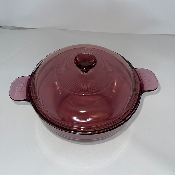 Rare Vintage Corning Ware Double Boiler Insert Lid V20B Vision Purple Cranberry