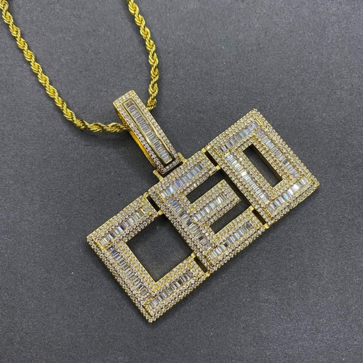 Diamond Letter Iced Out CEO Pendant