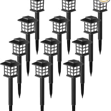Solar Outdoor Lights LED Solar Lights Outdoor Waterproof 12 Pack Warm White