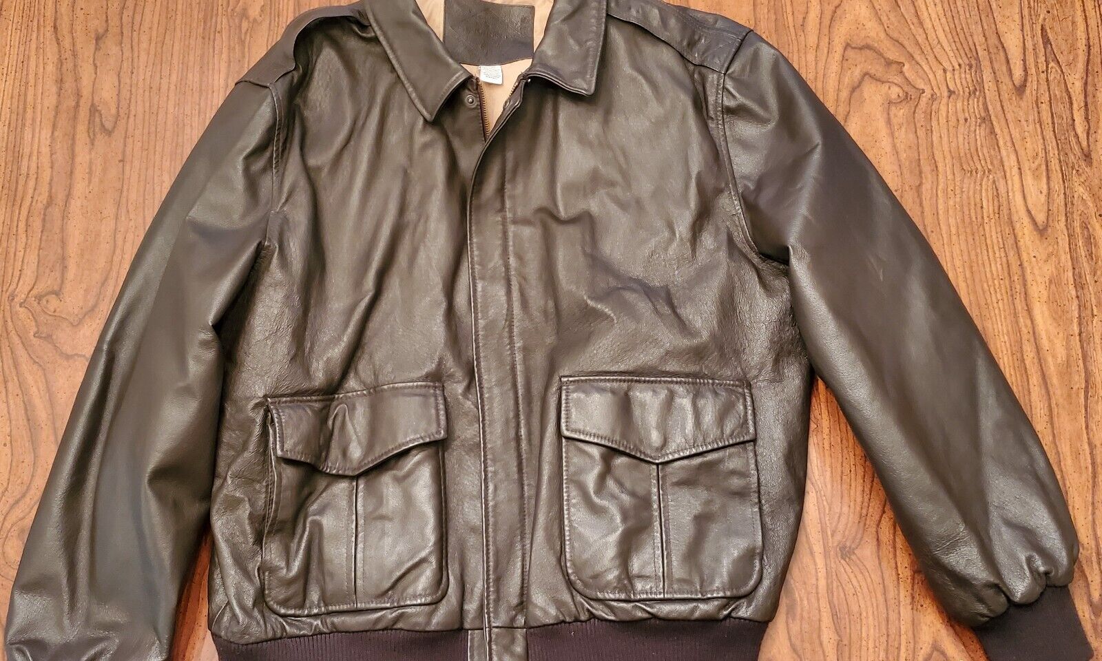 St. Johns Bay Dark Brown Black Leather Flight Jacket
