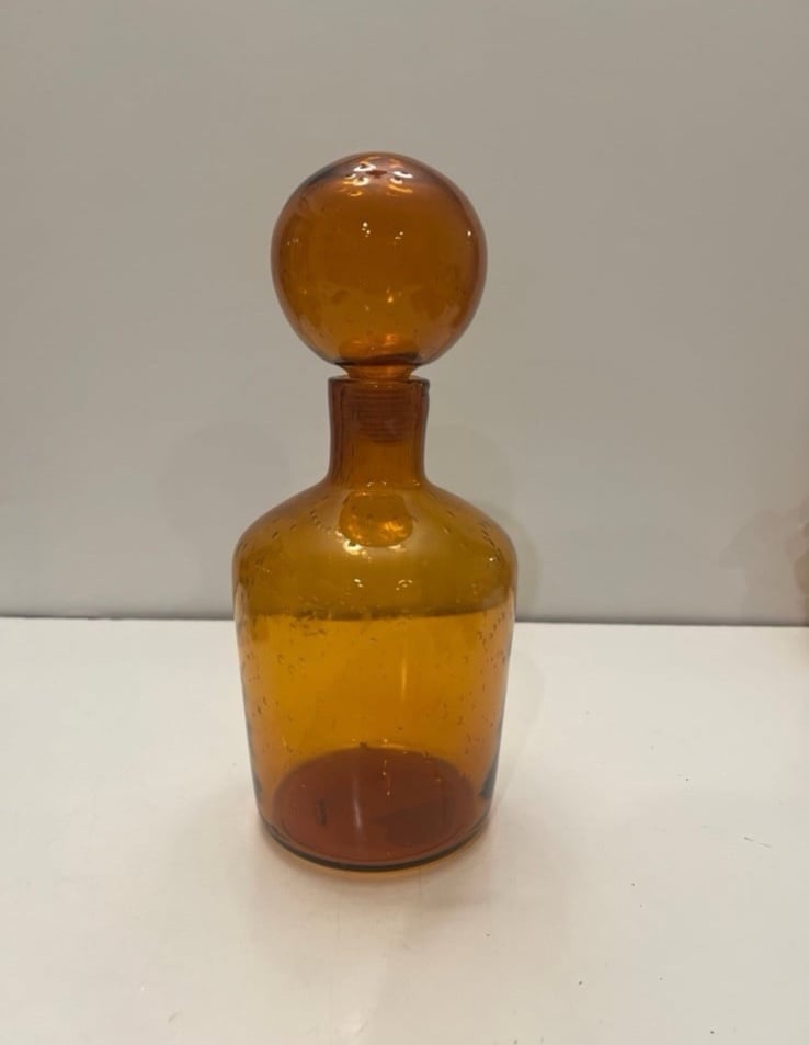 Neptune Decorative Amber Bottle with Lid
