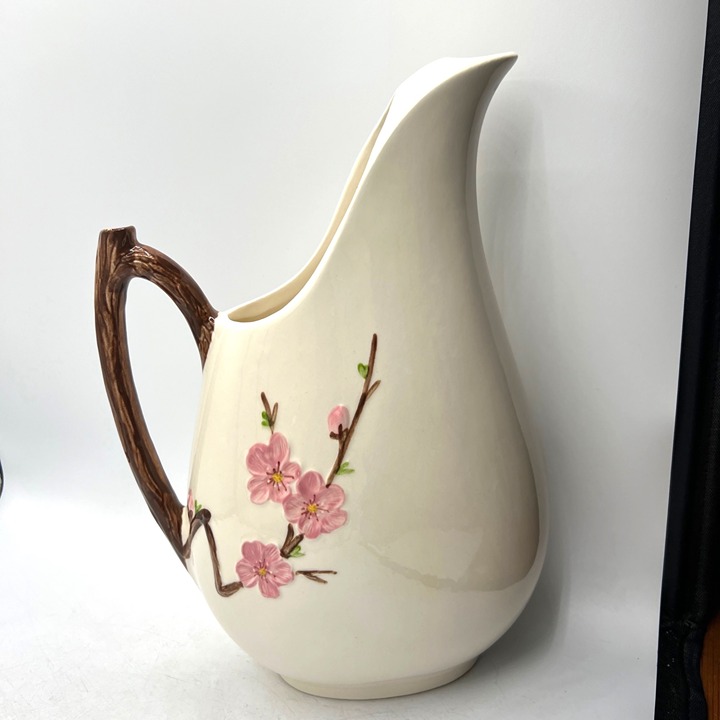 Vintage Large Metlox Poppytrail Peach Blossom Water Pitcher 64 oz | HTF Mid Cent