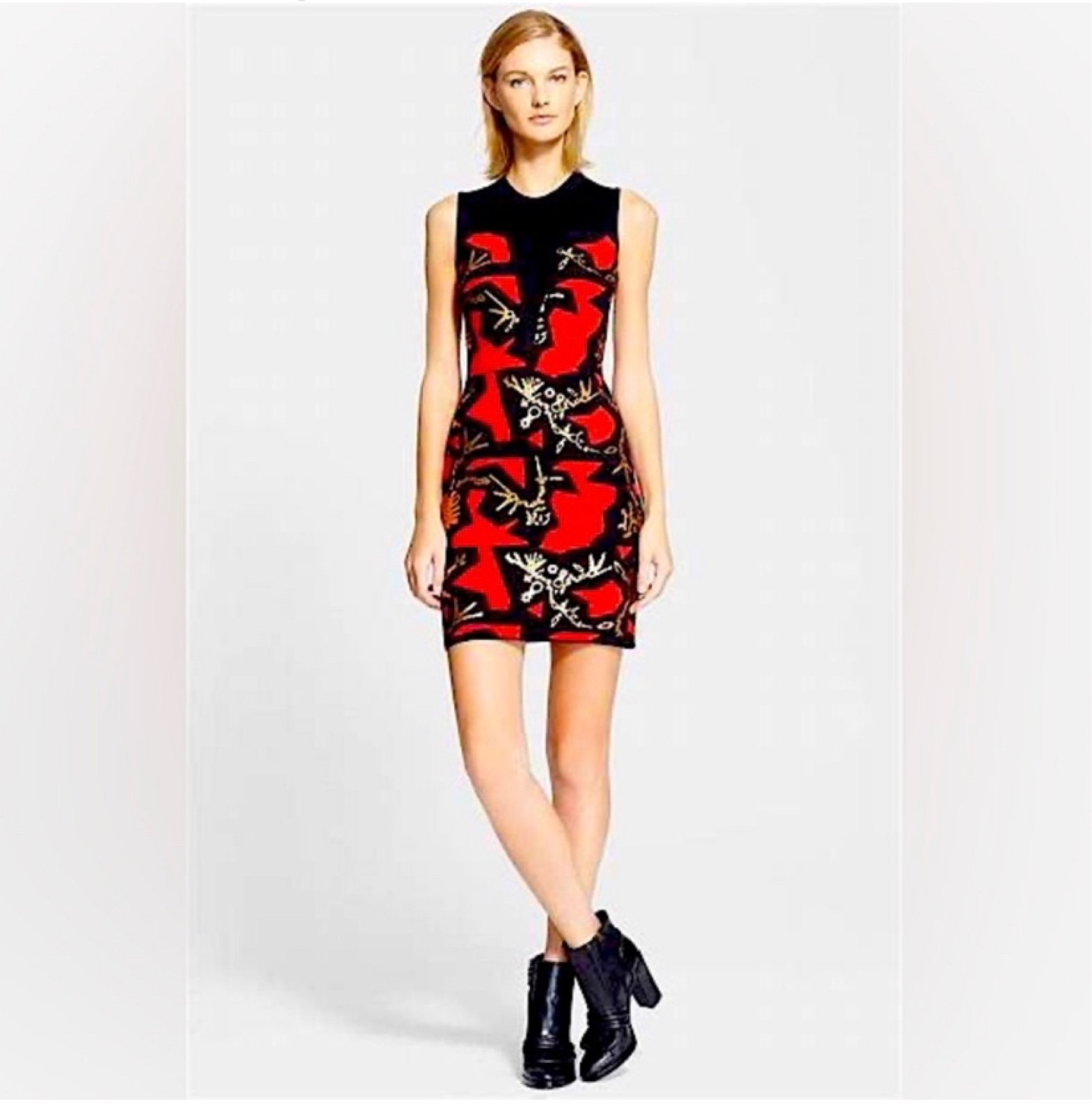 Nwt KENZO Monster Foil Body Con Dress size Large