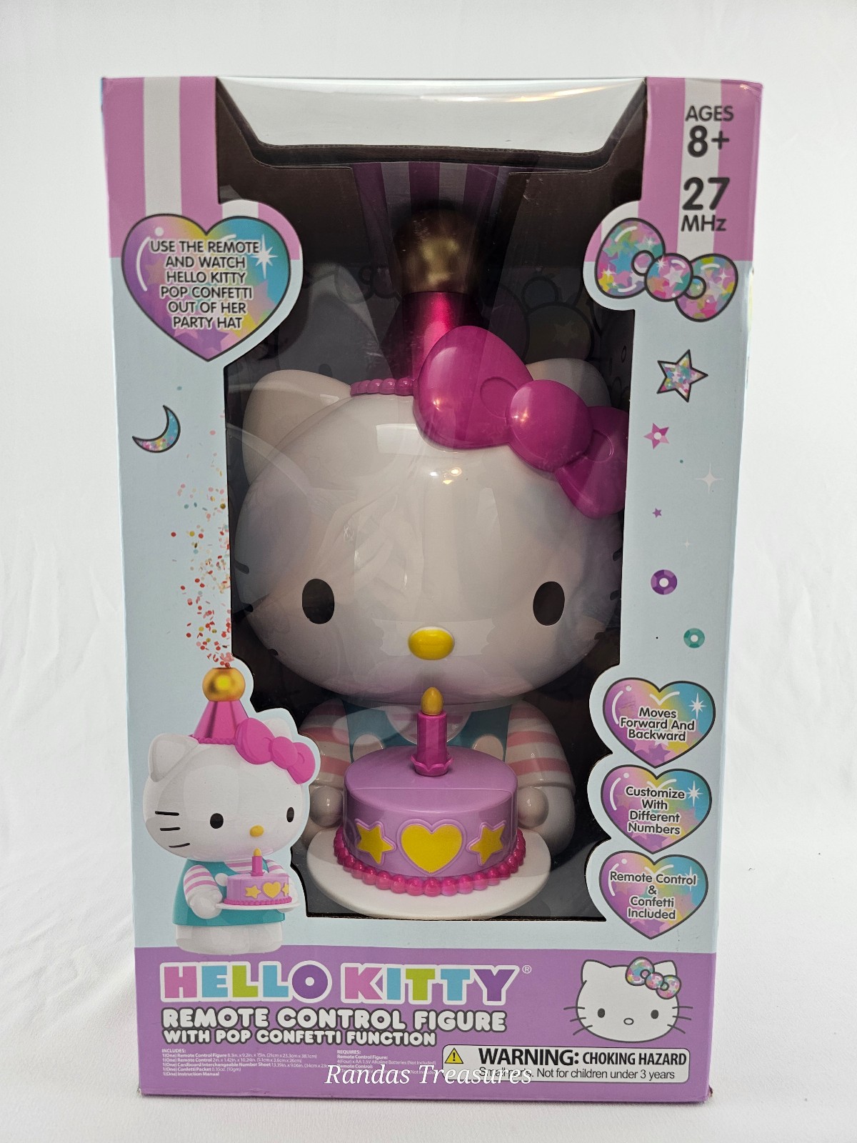 Hello Kitty Remote Control Figure with Pop Confetti Function - NEW Open Box