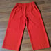 Anne Klein Wde Leg Crop Pull On Pants Size S Red New