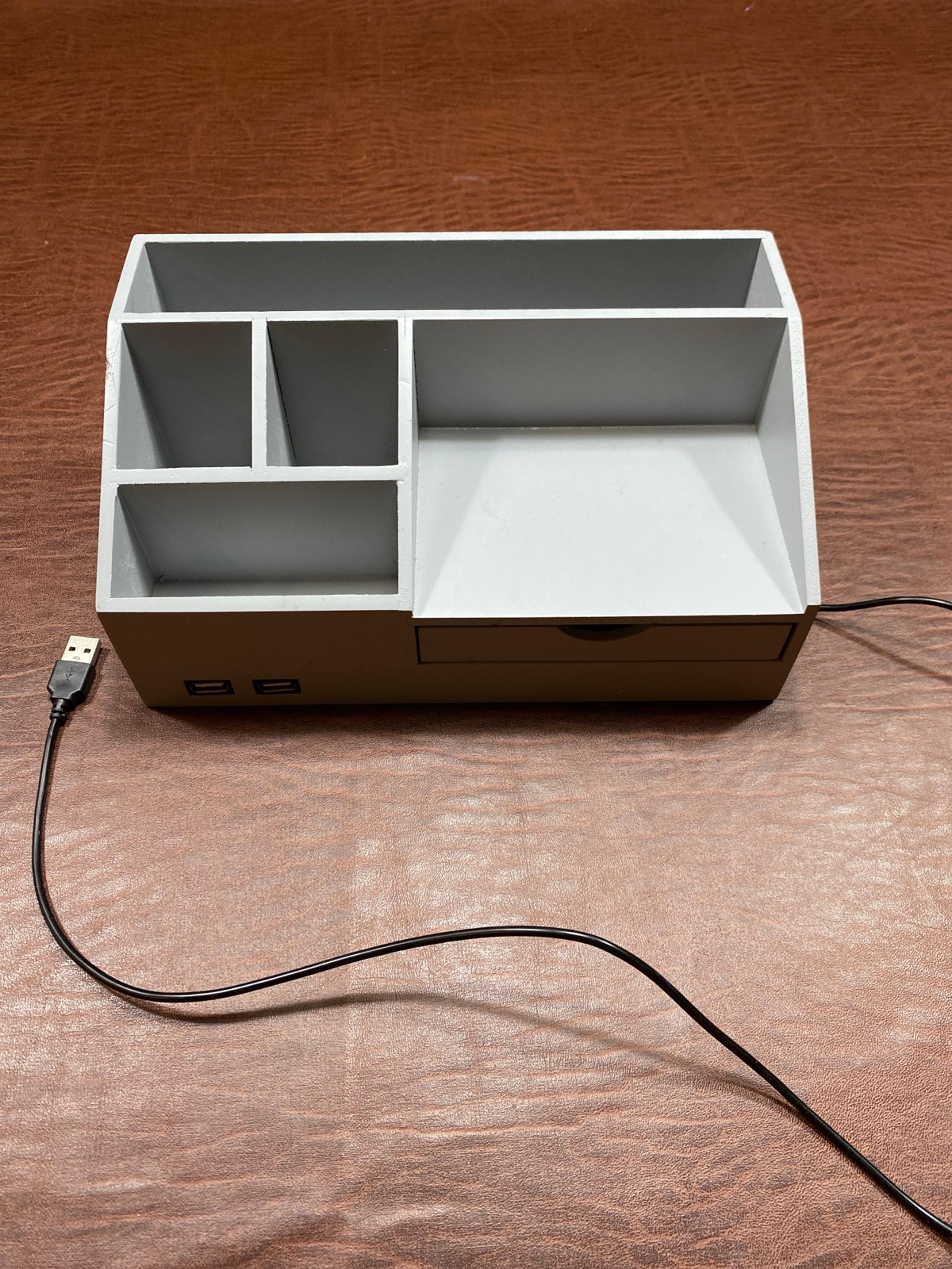 Grey Wooden charging station