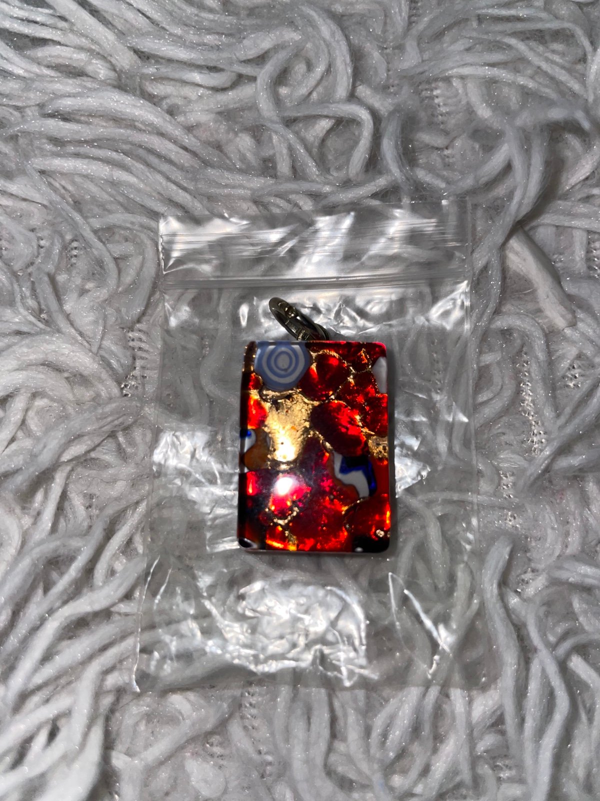 Italian Venice red/gold glass pendant from Italy