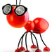 Steel Red Ant Figurine with Solar Powered LED Lights for Yard