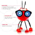 Steel Red Ant Figurine with Solar Powered LED Lights for Yard