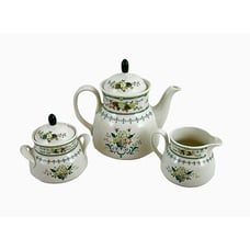 Royal Doulton Provencal Pattern England Tea Pitcher Sugar Bowl Creamer TC 1034