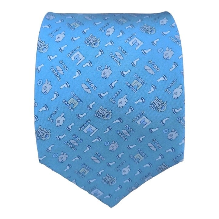 PINEDA COVALIN Blue Tira De La Peregrinacion Silk Tie MEXICO 59 / 3.6 EC