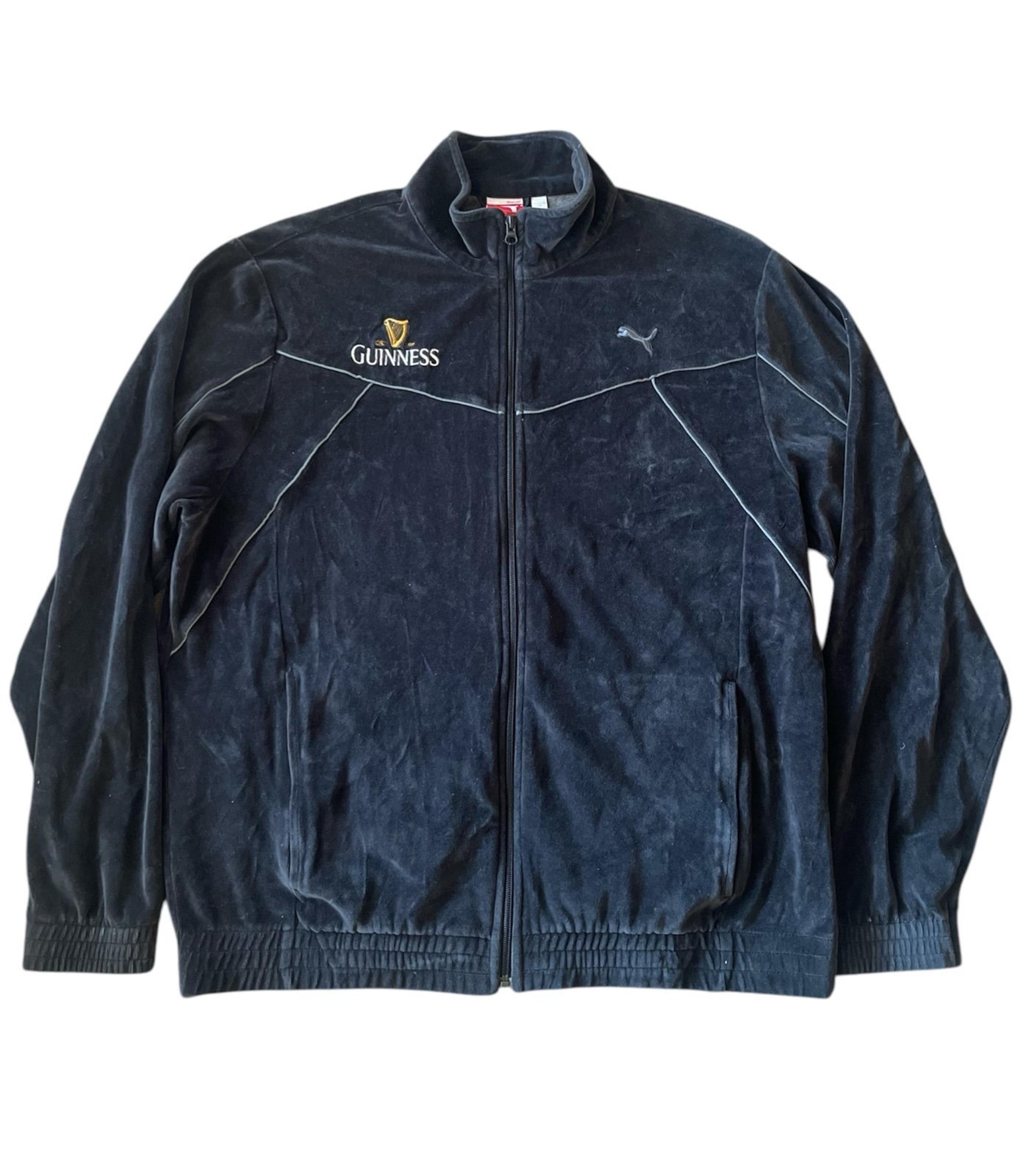 Puma ‘Guinness’ Velour Black Track Jacket Men’s Size Extra Large