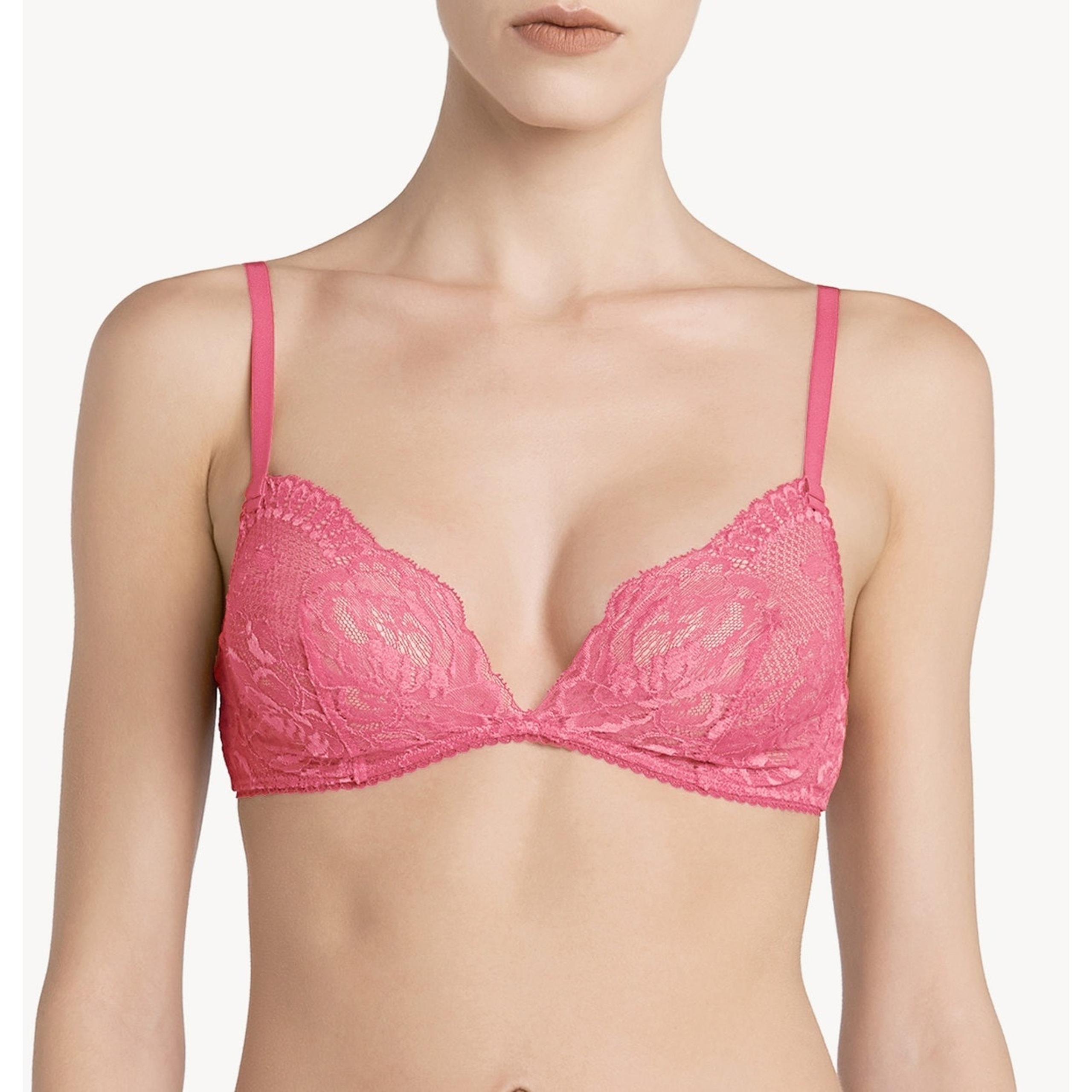 La Perla Brigitta Lace Non-Wired Bralette Bra Size 32B Pink Unpadded Lingerie