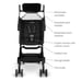 New! Munchkin Sparrow Ultra Compact Lightweight Travel Stroller, Color Black