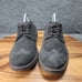 Vionic 555 Bruno Shoes Gray Suede Mens Size 8 Wingtip Oxfords Dress Stitched