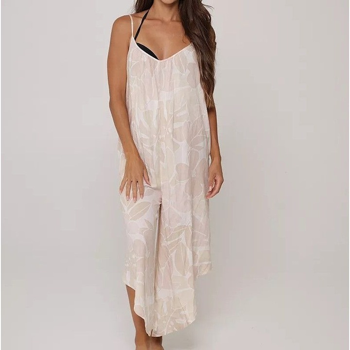 J Valdi Swim One-piece Sleeveless Pocket Jumpsuit Swimwear Cover-up Malibu XL