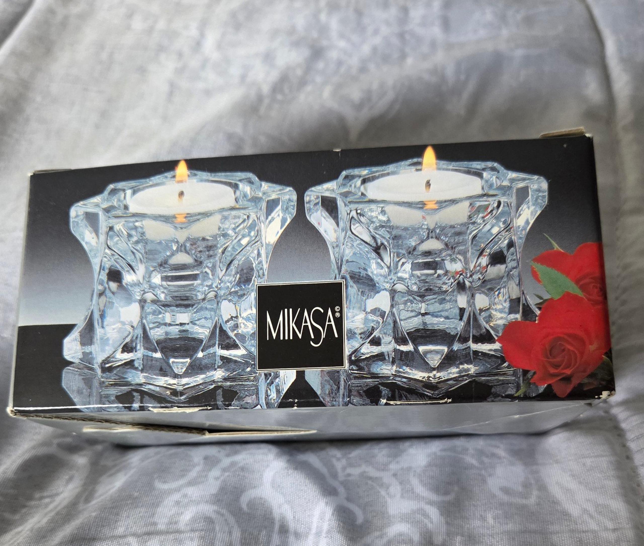 Mikasa Sparkling Star Crystal Candle Holder Set