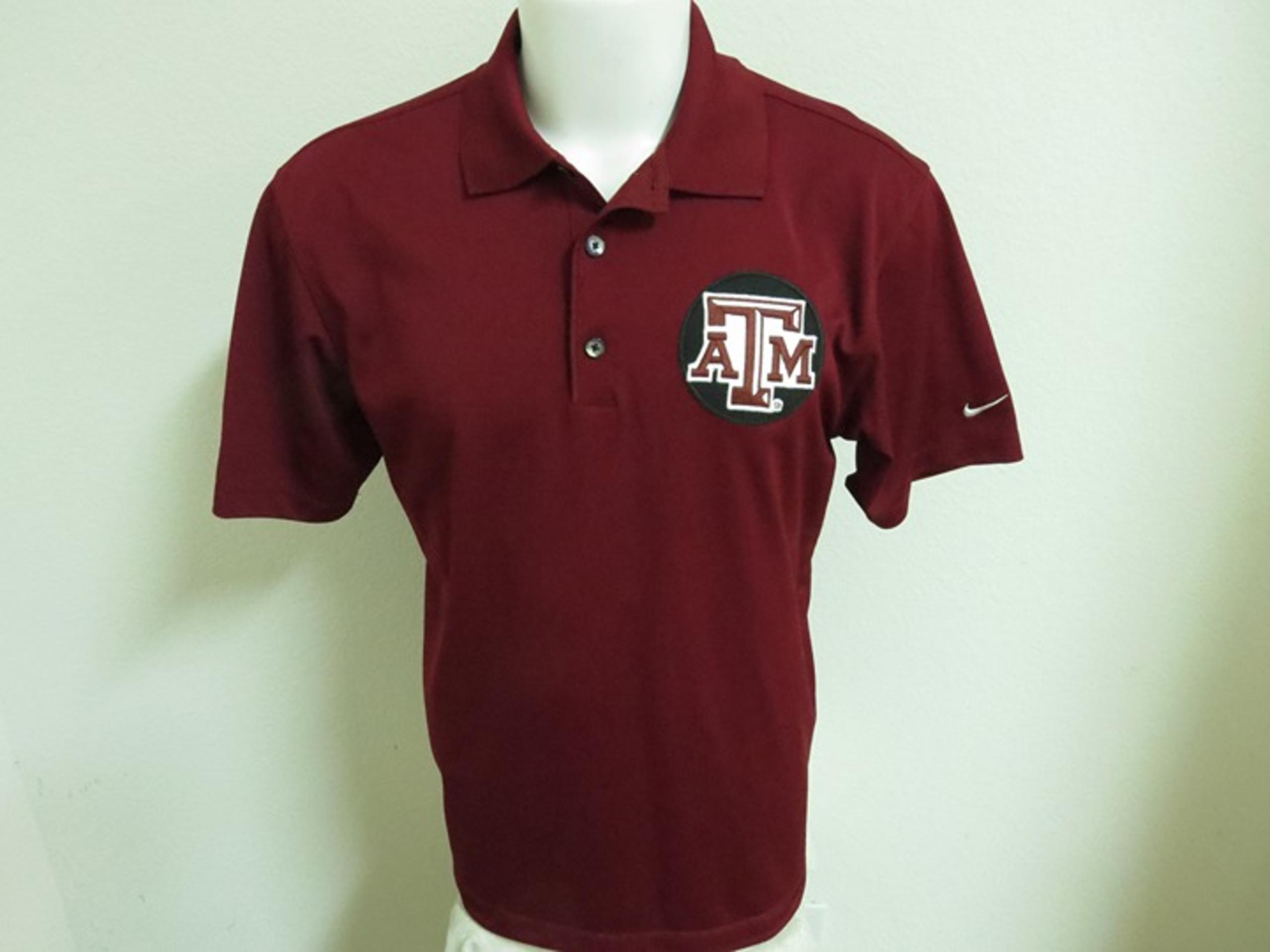 Sz L-XL Dark Red Nike Dri-Fit Mens db Polyester #04T Golf Polo Shirt