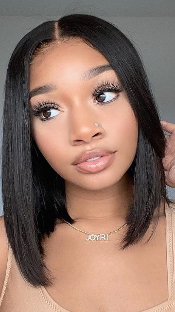 12 Inch Wig Human Hair Glue less