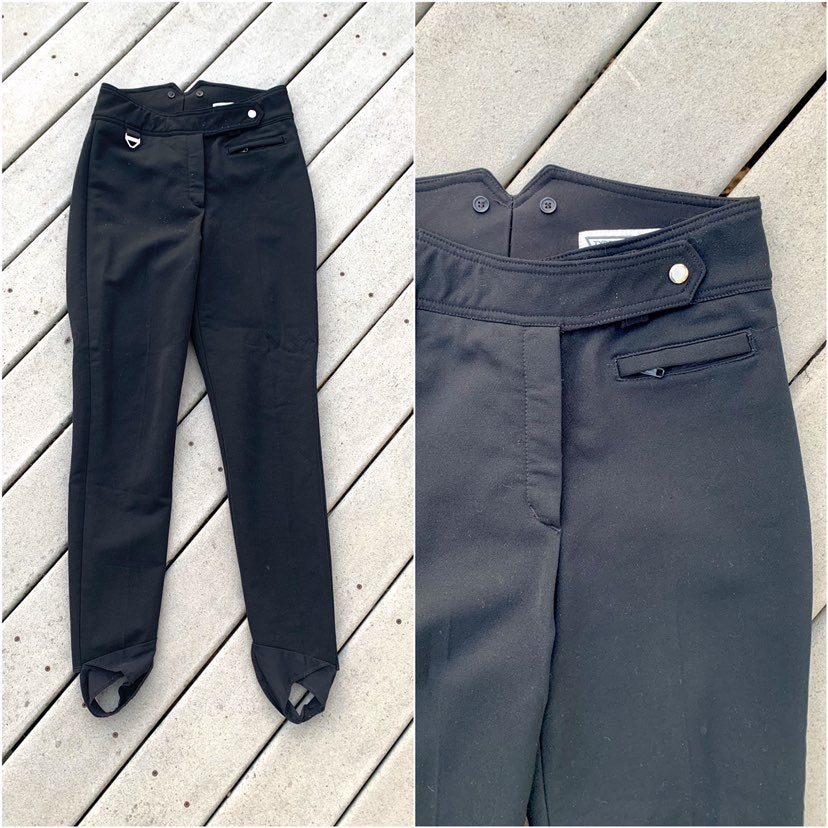 Vintage 80's Black Stirrup Snow Pants