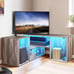 Large LED TV stand for 75 inch TVs, Deformable Media Console Cabinet, OAK