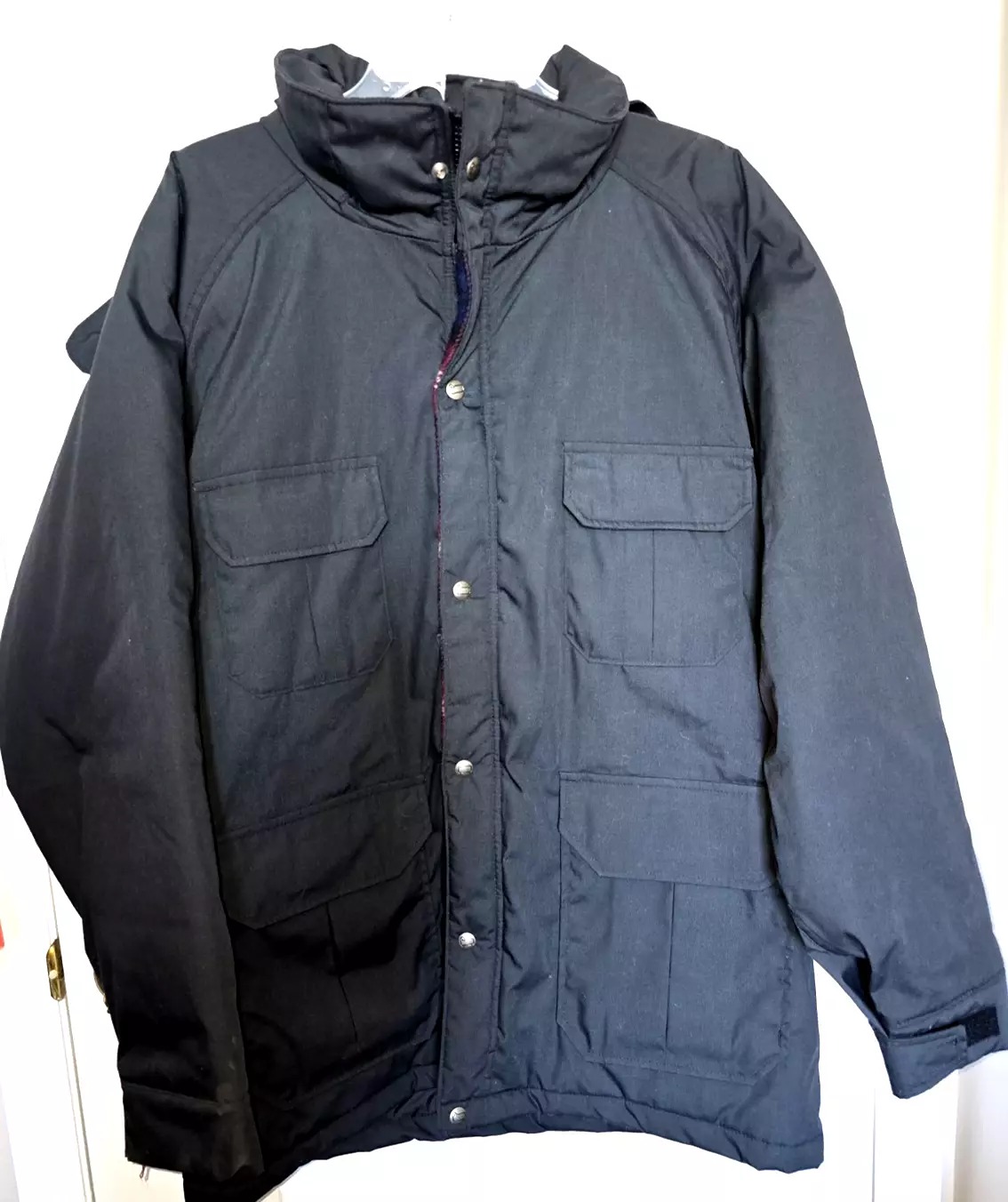 NWT Woolrich Jacket Coat Mens Lg Long Wool Plaid Lined Field Chore Black USA