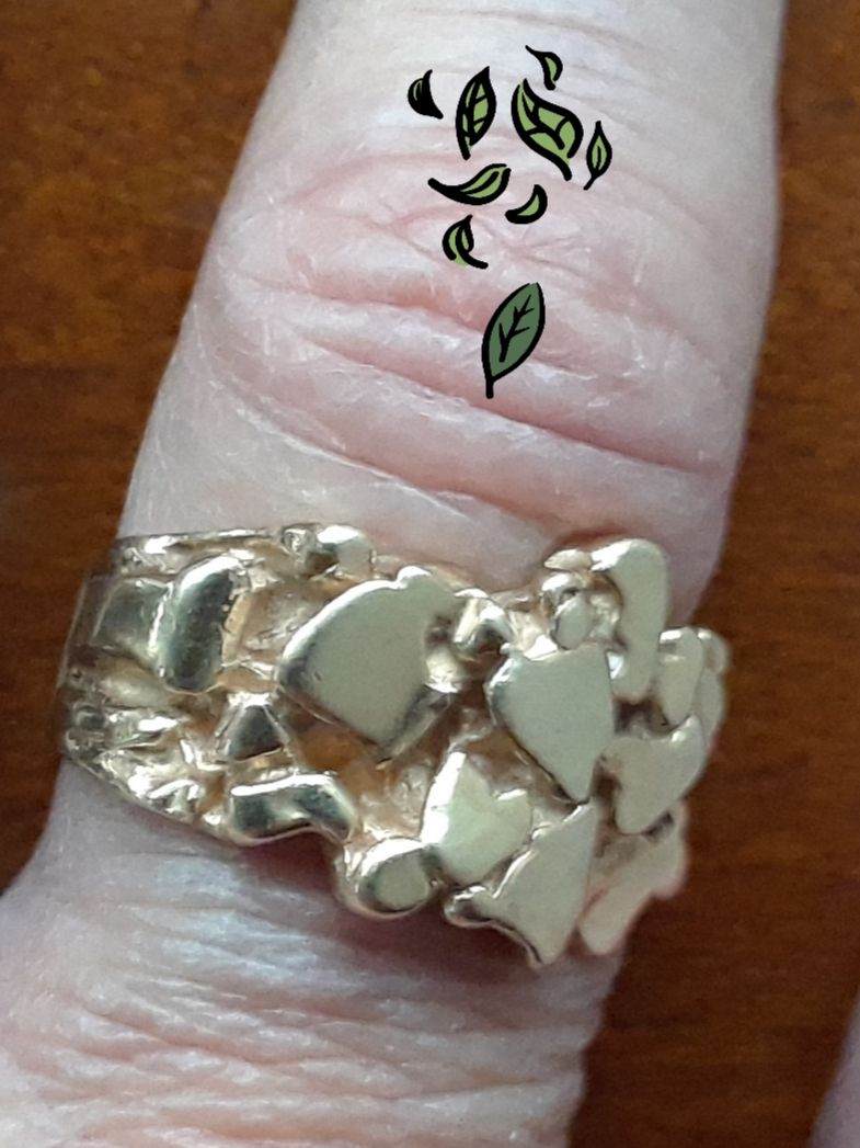 14 karat gold nugget ring jewelry size 8
