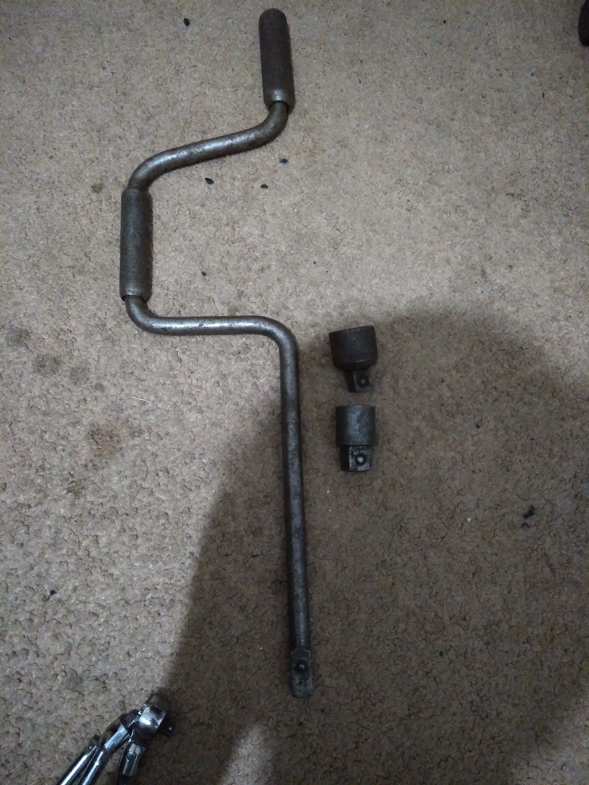 Early SNAP-On 1/2 drive speed handle ratchet w/ 1/2 & 1/2 to 3/4 adaptors
