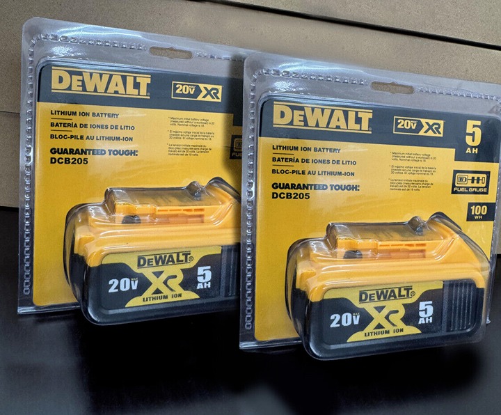 2pCS FOR DEWAL 20V Li-Ion 5.0Ah Rechargeable Batteries w/Fuel Gauge! DCB205 USA