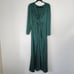 NWOT Lulu's Endearing Elegance Emerald Green Satin Long Sleeve Maxi Dress Small